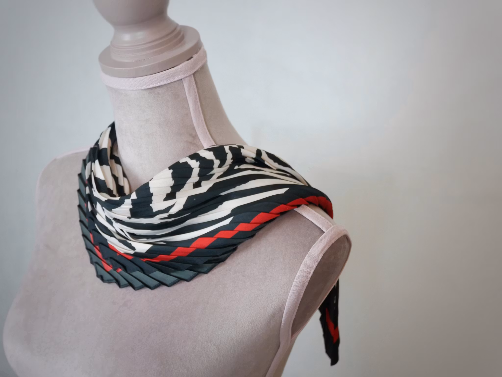 MINI SCARF I SIDEN - zebra