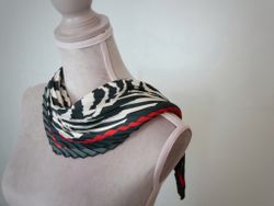 MINI SCARF I SIDEN - zebra