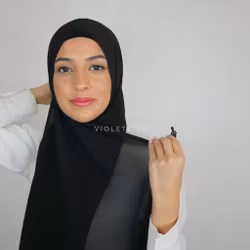 ROYA HIJAB - Premium chiffong med krok: black