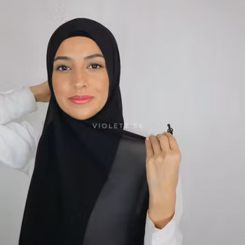 ROYA HIJAB - Premium chiffong med krok: black