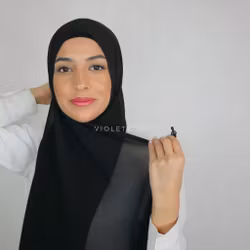 ROYA HIJAB - Premium chiffong med krok: black