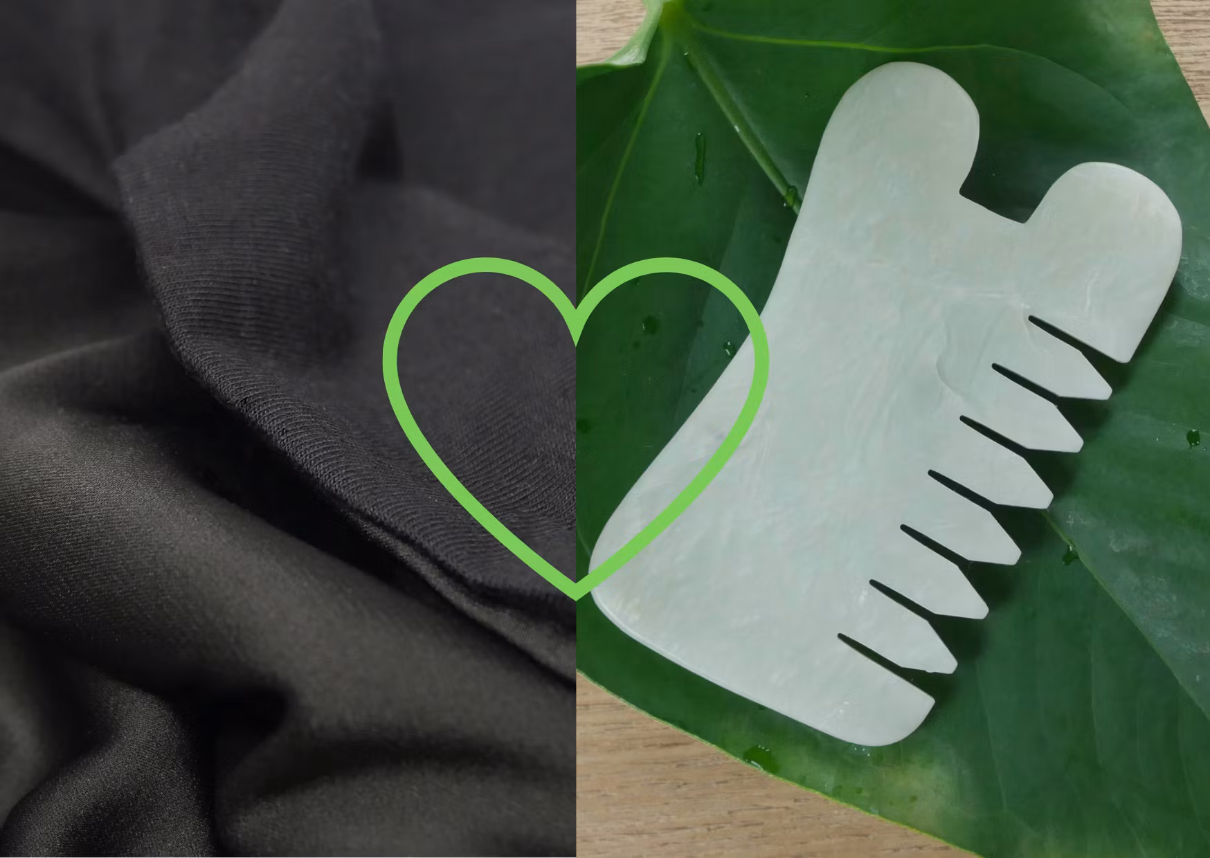 Diamond-KIT/ 2-pack undersjal silke och hårdvårdande Gua Sha-kam