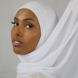 HIJAB MED MAGNET - Silk Chiffong - vit