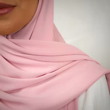 HIJAB MED MAGNET - Silk Chiffong - rosa