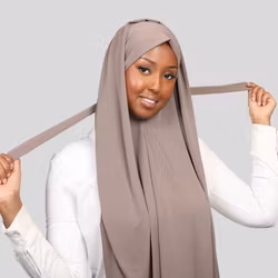 Kristal - Instant hijab med band - bisque