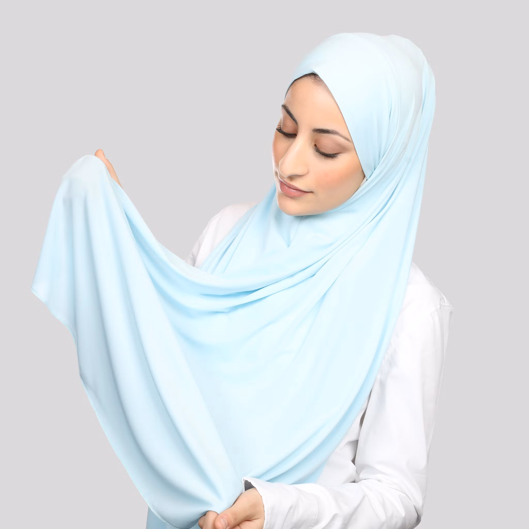 Kristal - Instant hijab med band - light sky