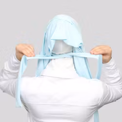 Kristal - Instant hijab med band - light sky