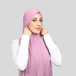 Kristal - Instant hijab med band - deep Pink