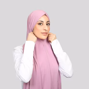 Kristal - Instant hijab med band - deep Pink