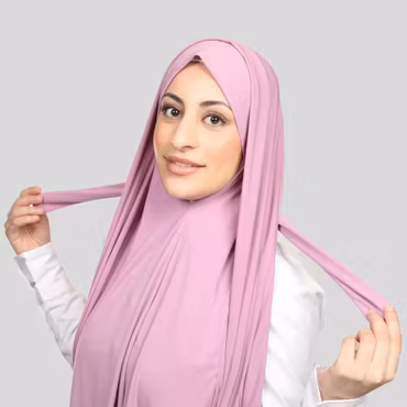 Kristal - Instant hijab med band - deep Pink