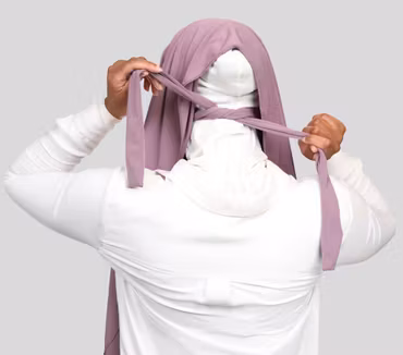 Kristal - Instant hijab med band - Dusty