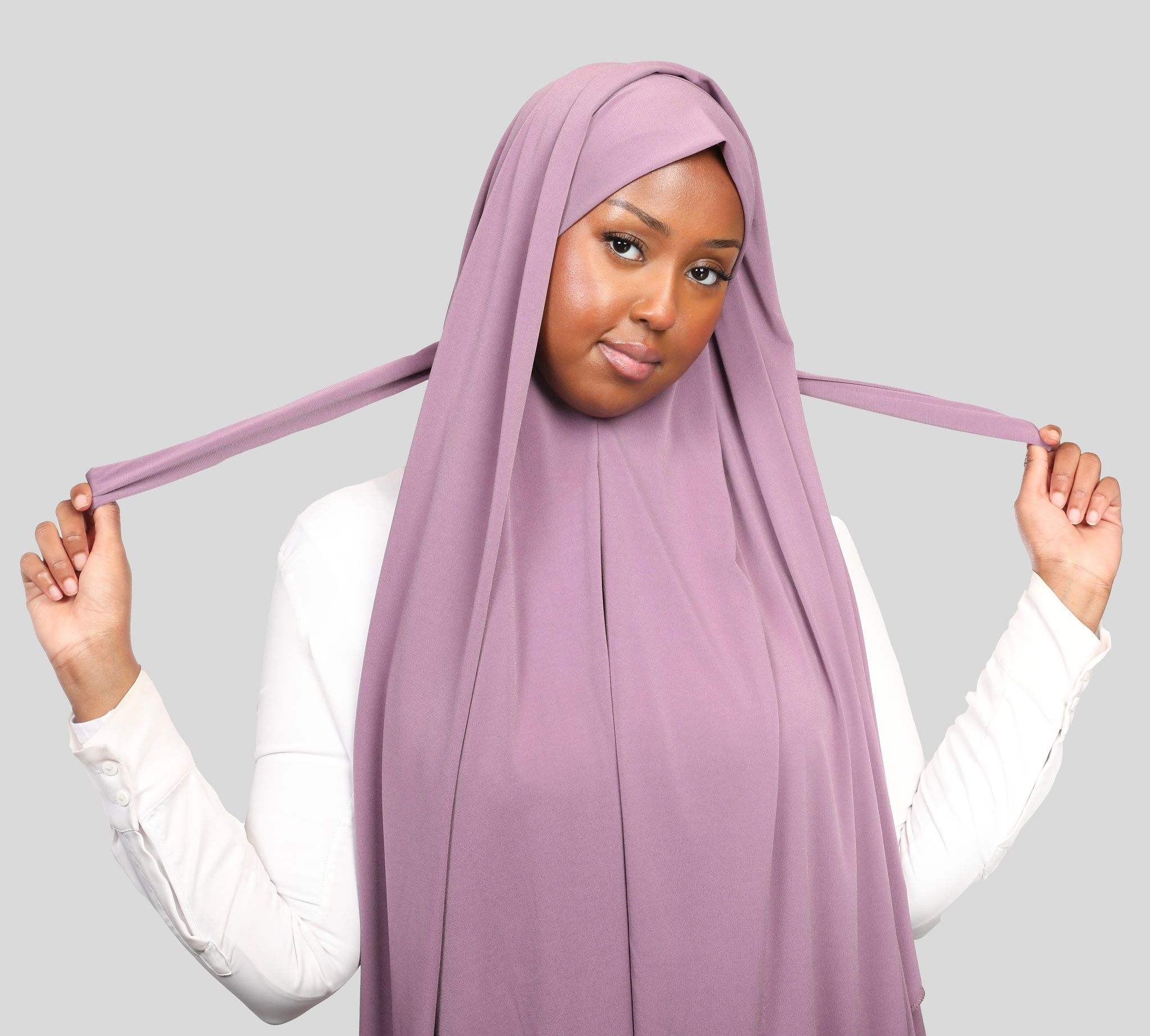 Kristal - Instant hijab med band - Dusty
