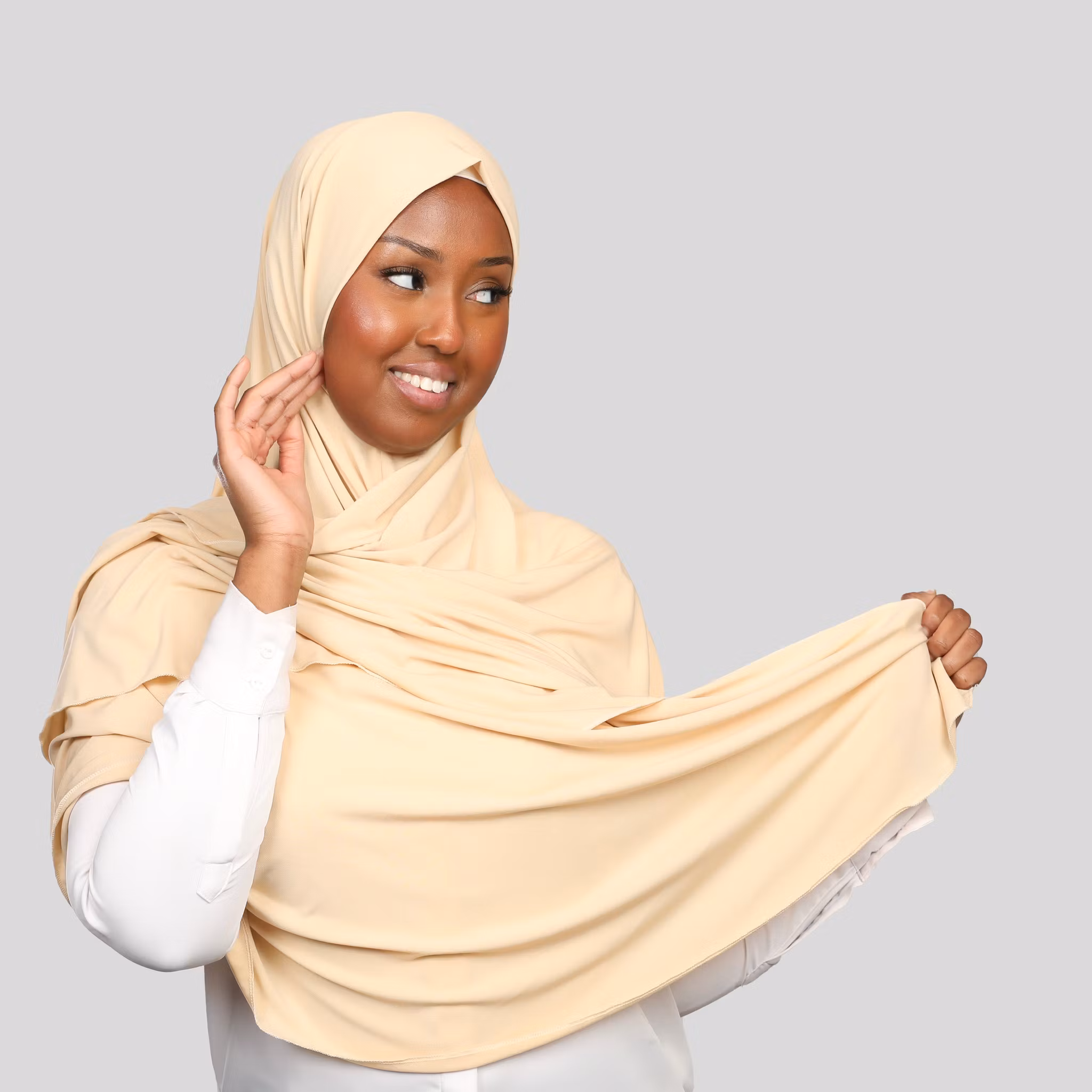 Kristal - Instant hijab med band - beige