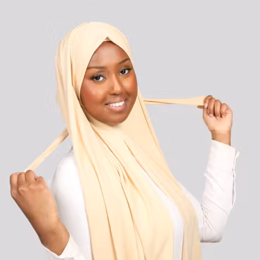 Kristal - Instant hijab med band - beige