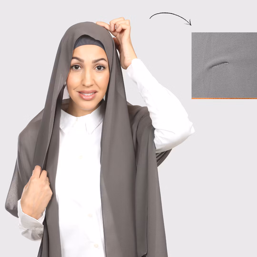 Tiara- hijab med insydd undersjal - Dark grey