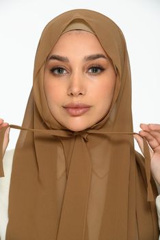 HIJAB MED KNYTBAND - Toffe