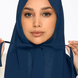HIJAB MED KNYTBAND - Bläck
