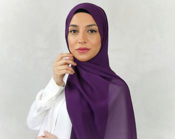 HIJAB MED KNYTBAND - Plum