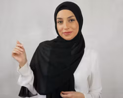 HIJAB MED KNYTBAND - svart