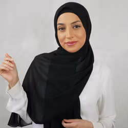 HIJAB MED KNYTBAND - svart