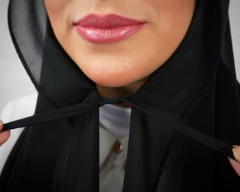 HIJAB MED KNYTBAND - svart