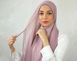 HIJAB MED KNYTBAND - Blush