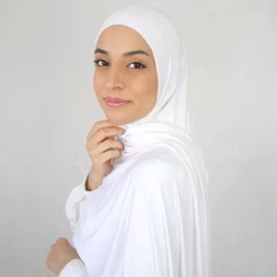 INSTANT JERSEY HIJAB - White
