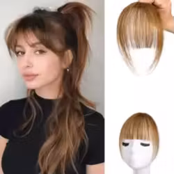 Lugg i äkta hår med clips