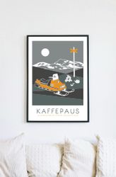 POSTER KAFFEPAUS BLÅGRÅ