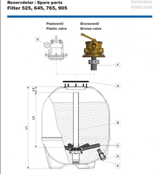 630412 -  Spridare för filter/bronsventil Ø50-rör, Filter 525, 645 Pahlén