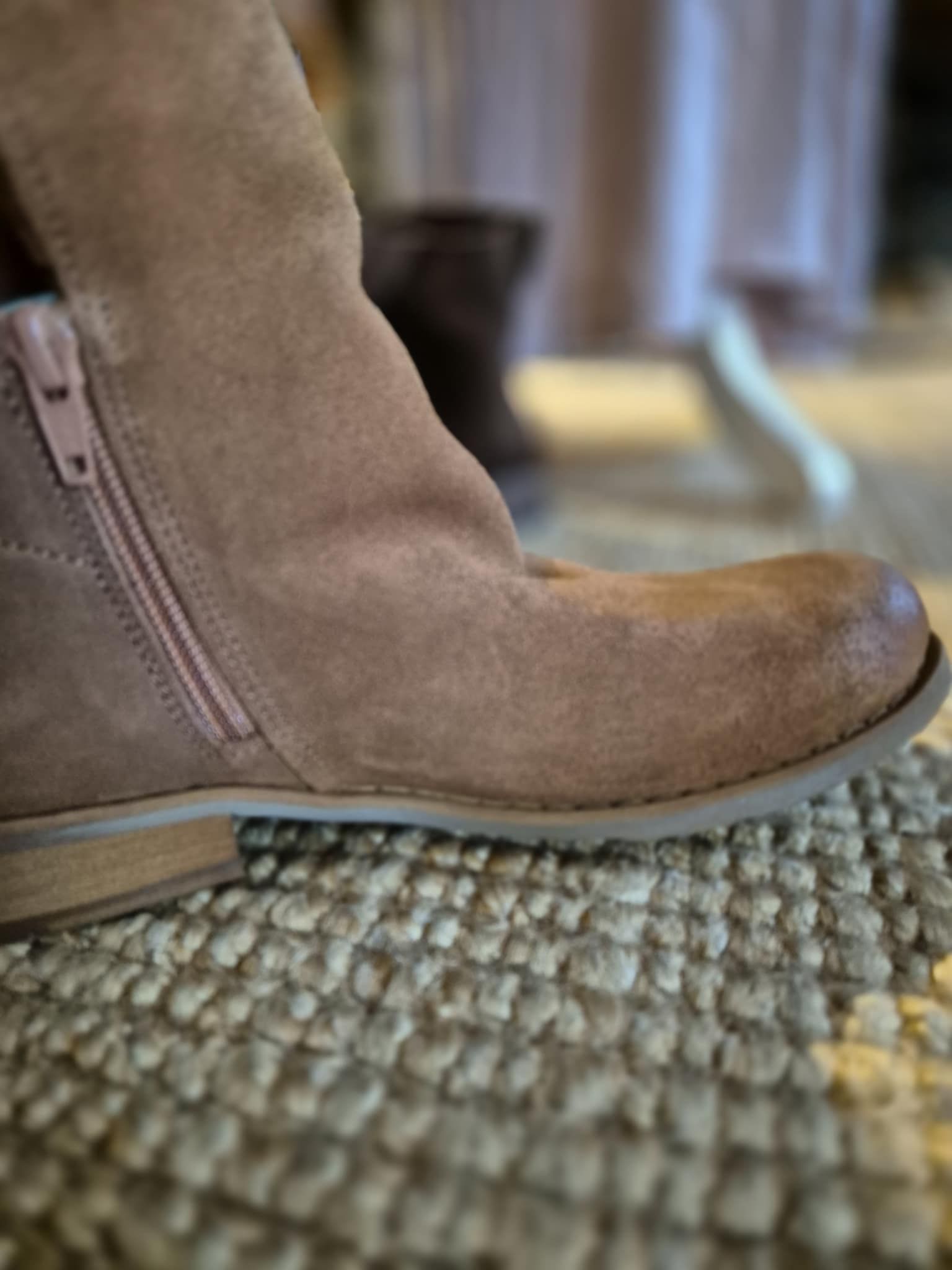 Mocka/skinn boots calvados