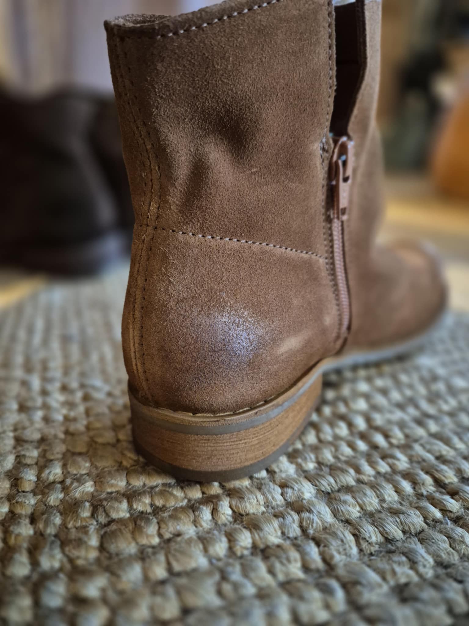 Mocka/skinn boots calvados