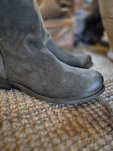 Mocka/skinn boots olive