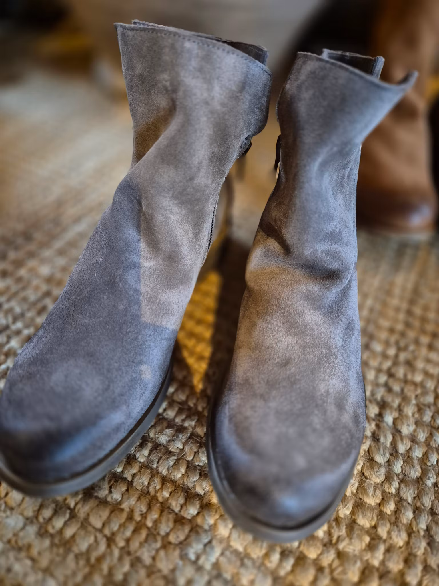 Mocka/skinn boots Grafitti