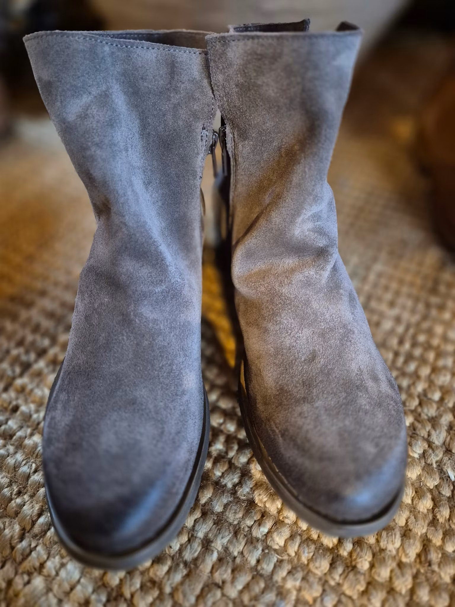 Mocka/skinn boots Grafitti