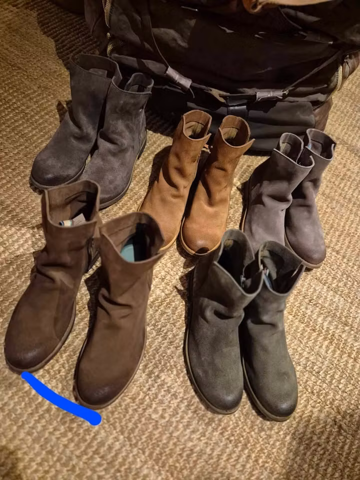 Mocka/skinn boots moro (mörkbrun)