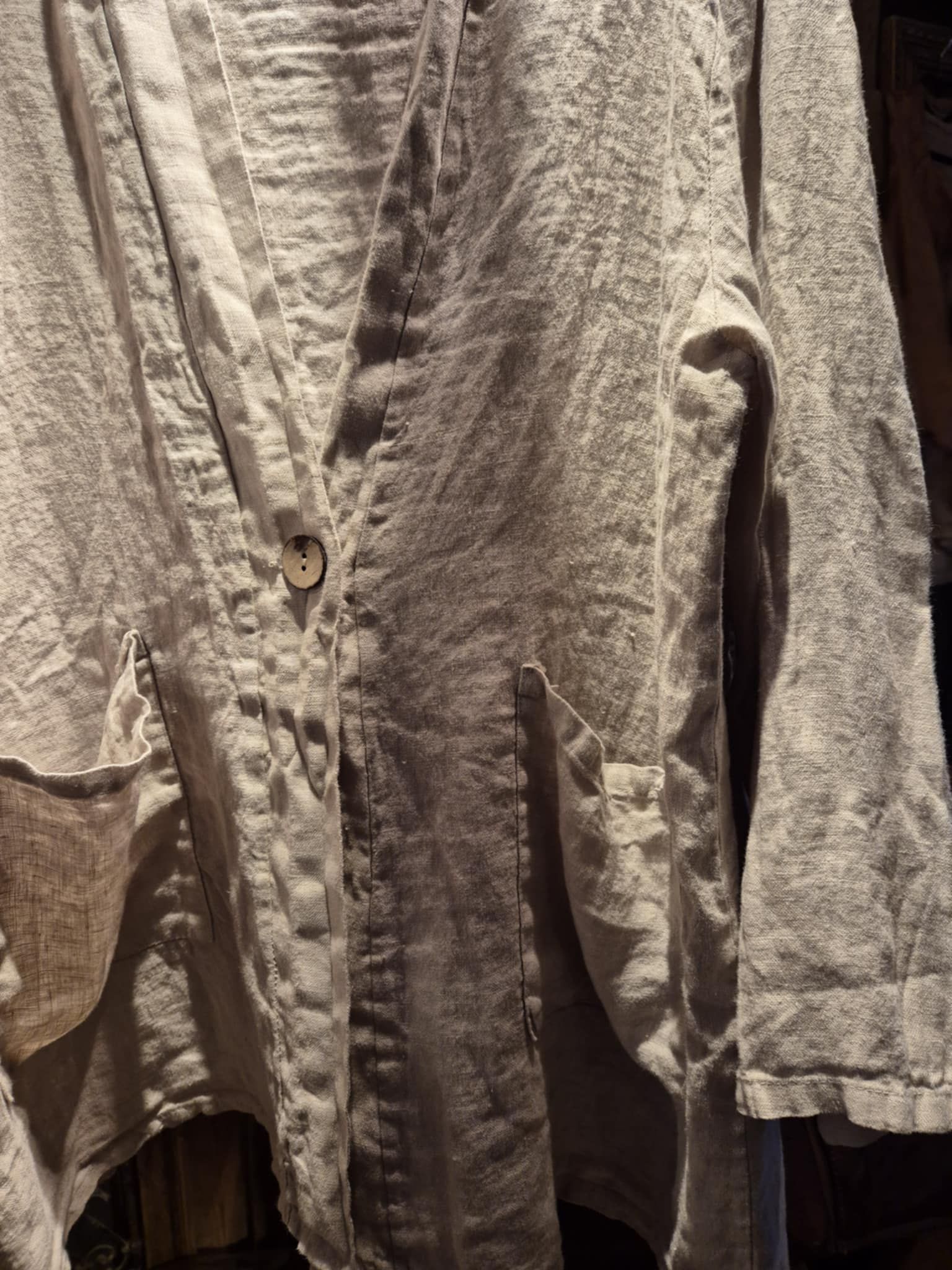 Linne kavaj beige