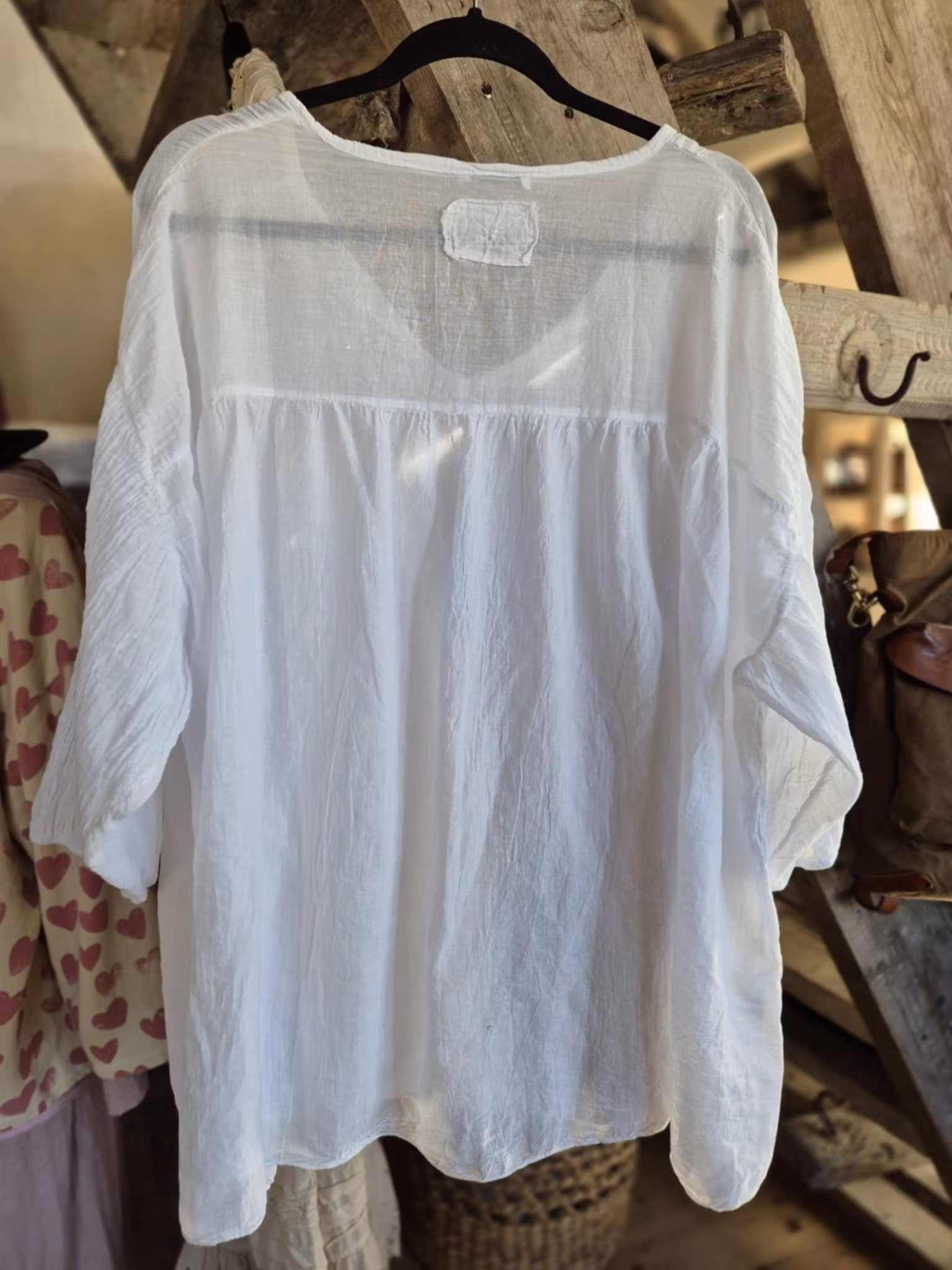 Bomulls blus vit