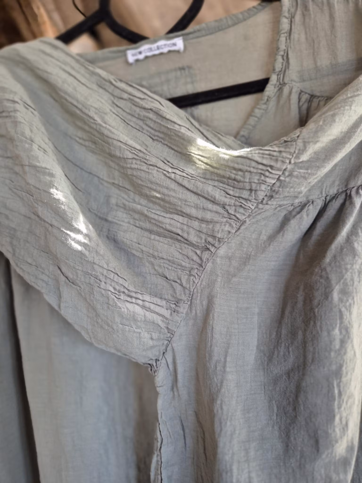 Bomulls blus grå