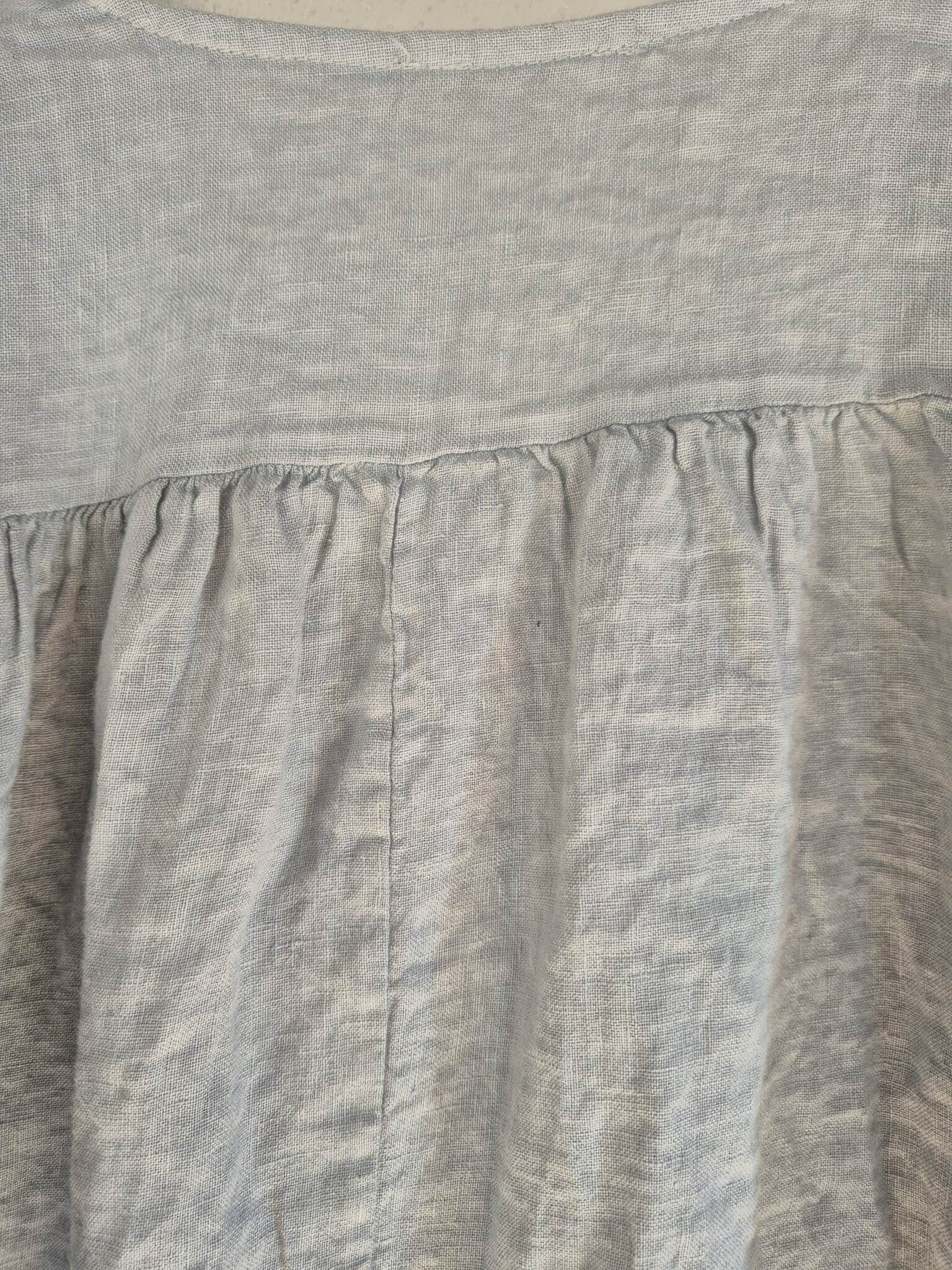 Linne skjorta blus grå