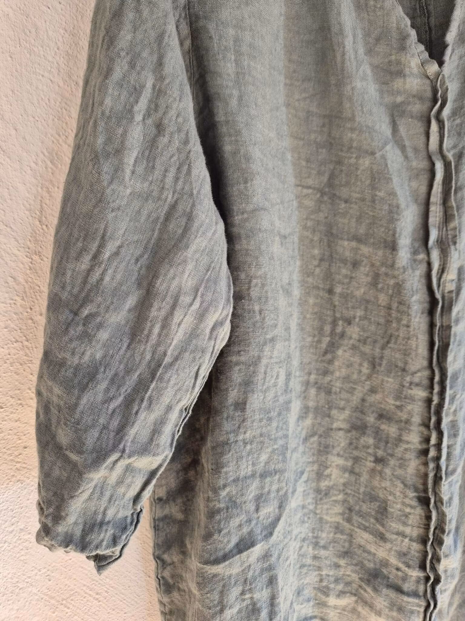Linne skjorta blus oliv grön