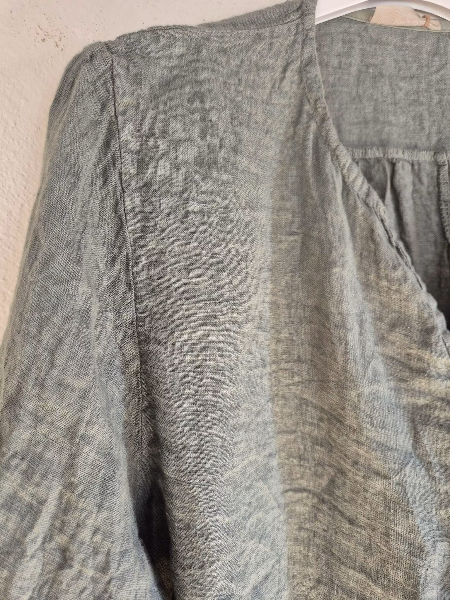 Linne skjorta blus oliv grön