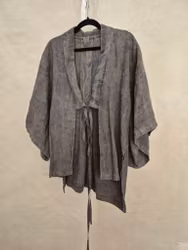 Kimono i grovt linne grå st M