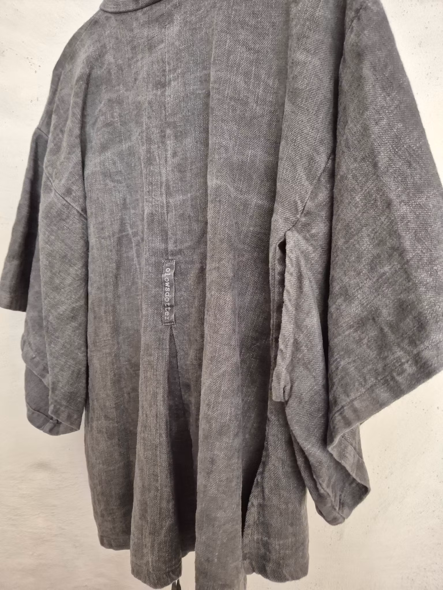 Kimono i grovt linne grå st M