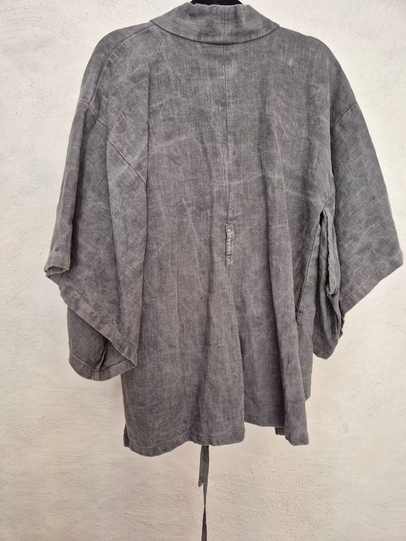 Kimono i grovt linne grå st M