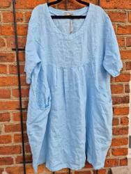 Linne tunika/klänning babyblå
