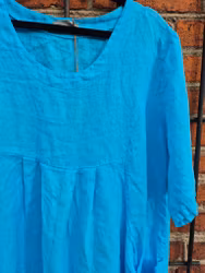 Linne tunika/klänning turkos