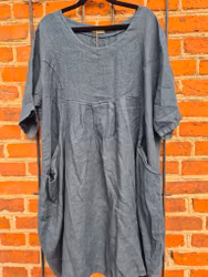 Linne tunika/klänning petrol