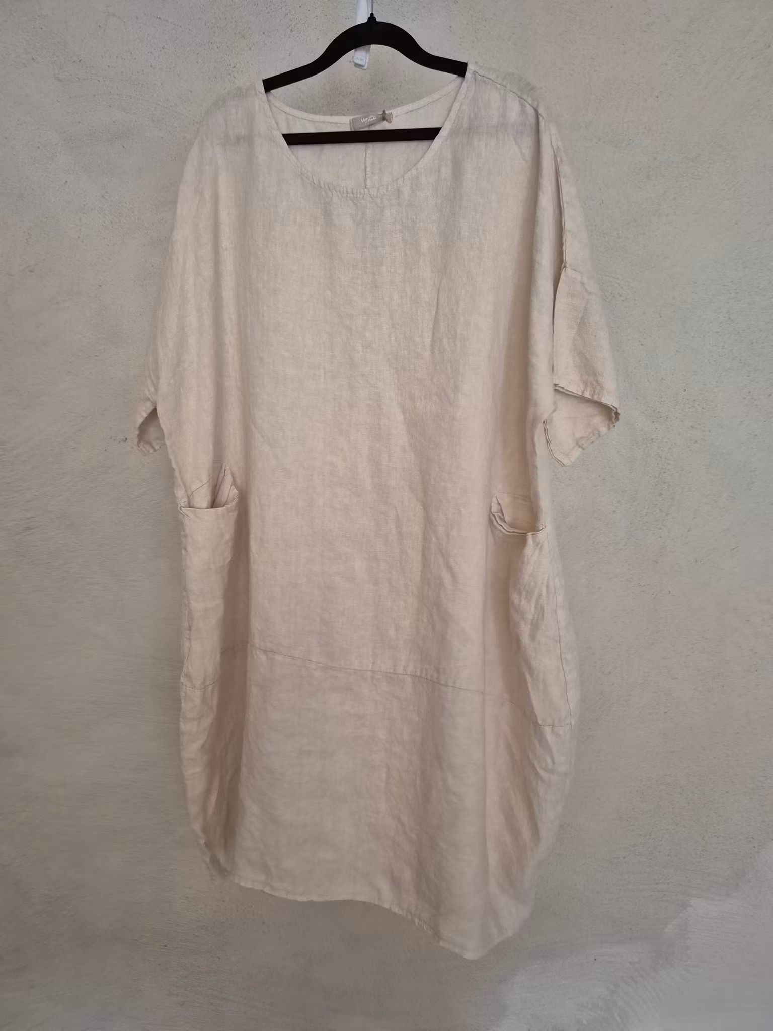 Linne klänning beige