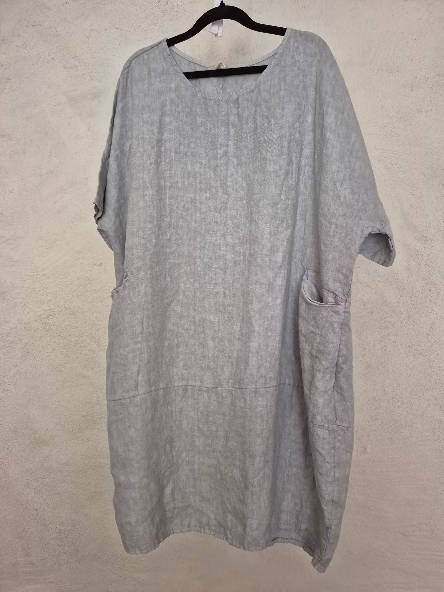 Linne klänning ljusgrå